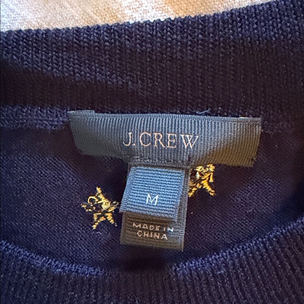 J. Crew Navy Knit Sweater with stars - Picture 2 of 4